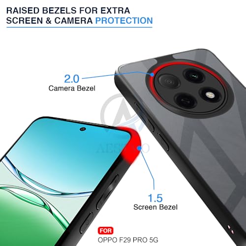 Image of AESTMO Oppo F29 Pro 5G Back Cover | 360 Protection | Crystal Clear Hard Back Transparent | Bumper Case for Oppo F29 Pro 5G (PC+TPU, Black Bumper)