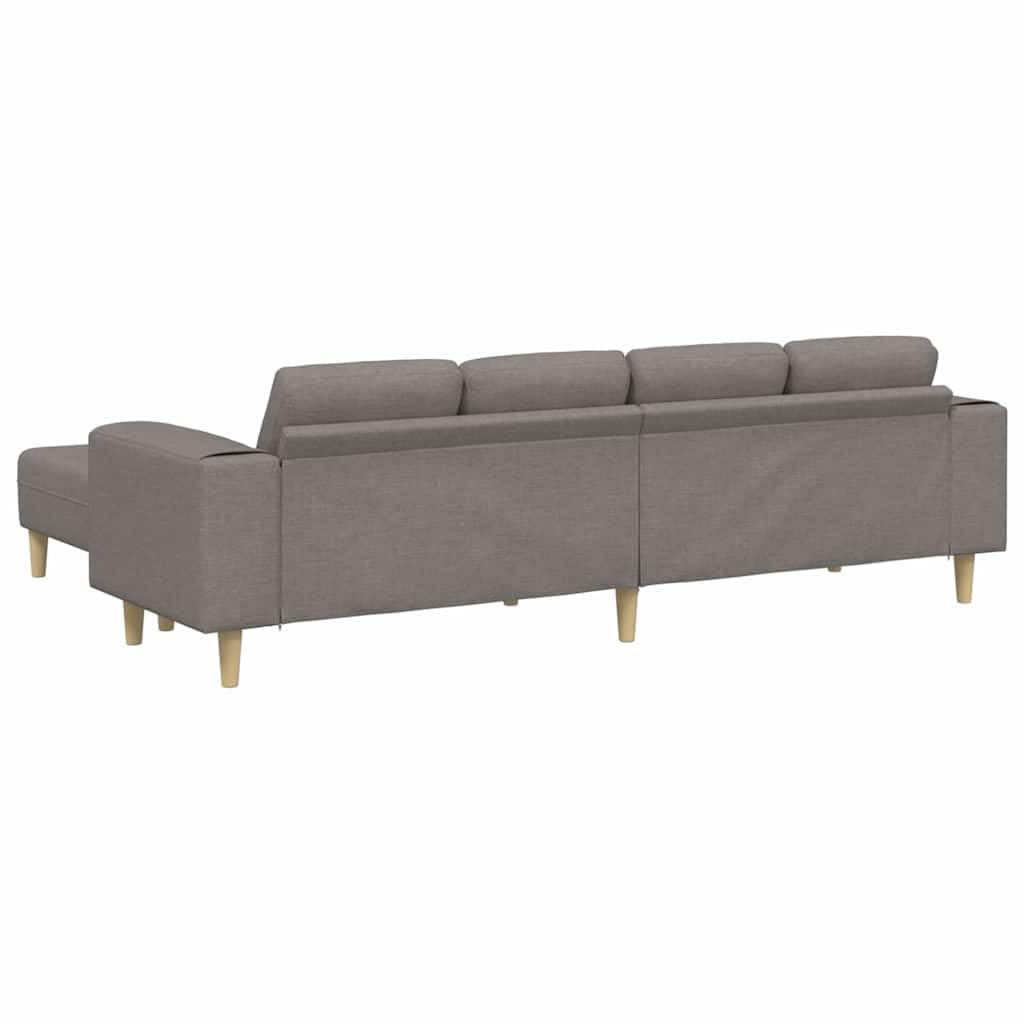 4-Sitzer Taupe Sofa Stoff Atmungsaktiv Modern 208 cm breit Konische Beine für Wohnzimmer Büro und Chill-Ecke