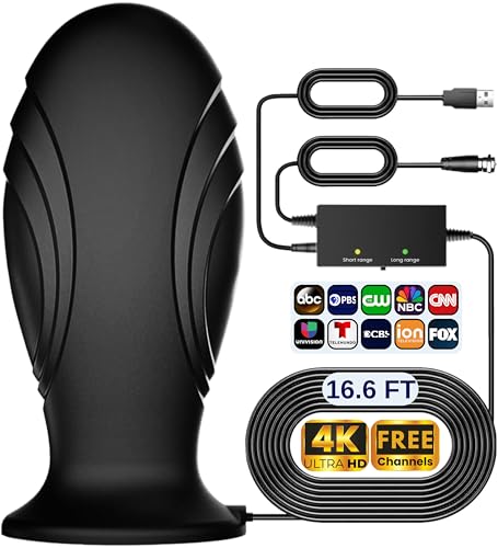 2026 Upgraded TV Antenna for Smart TV Indoor, 360° Strongest Range Reception, TV Antenna for Local Channels Enhanced Signal Booster, HDTV Digital TV Antenna Indoor HD,Supports 8K 4K 1080P (ModernEdge)