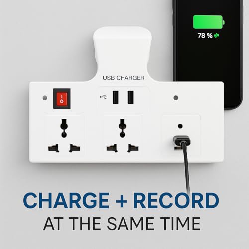 Image of SAFETYNET WiFi Smart Socket Camera 1080P Full HD | Inbuilt 32GB Storage | Plug & Play 3-Pin Design | Live View on Mobile & Laptop | Audio Video Recording | Motion Detection | Indoor Security Camera