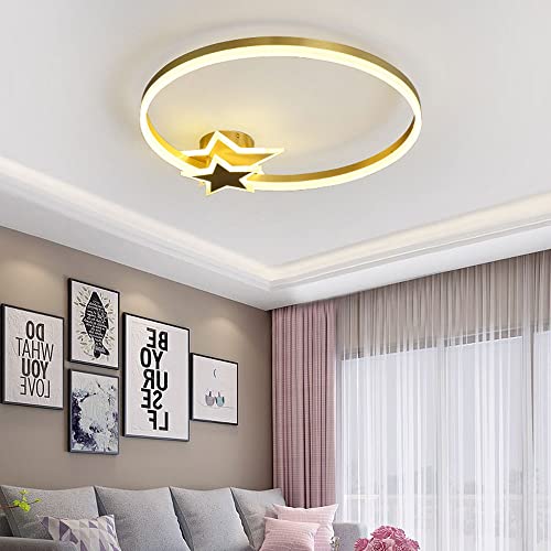 Plafonnier LED creative étoile à cinq branches chambre enfant or - 4
