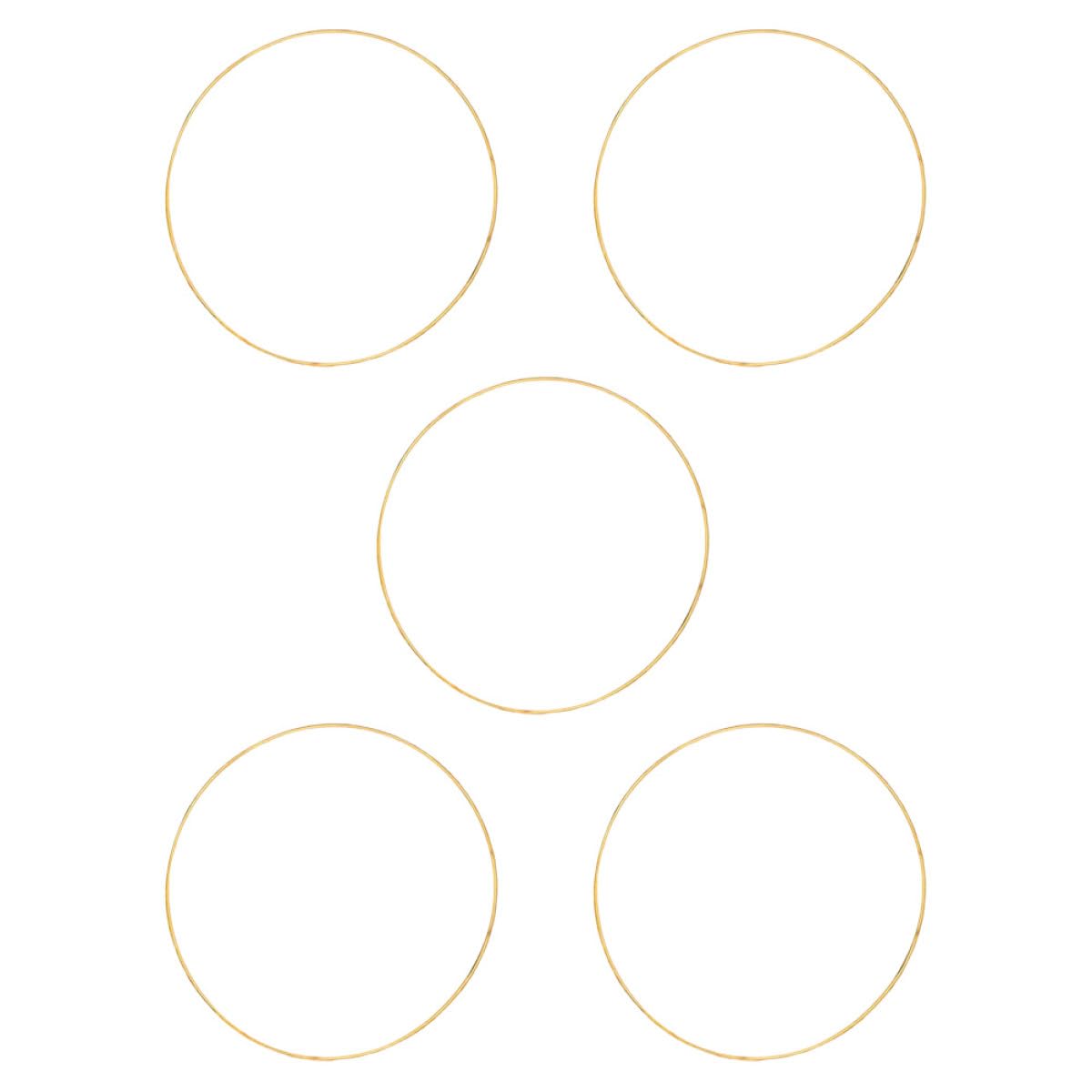 Cercles artisanaux pour attrape-rêves : le lot de 5 anneaux dorés de 30 cm