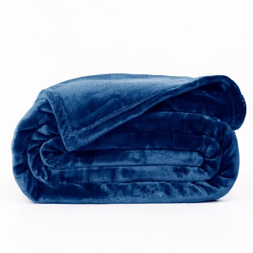 ABRAZO Premium Microfiber AC Blanket 300 GSM | Ultra Soft Lightweight Dohar Comforter | Breathable & Durable | Ideal for AC Room, Sofa, Travel | (Cobalt Blue, Single Bed (160×220))