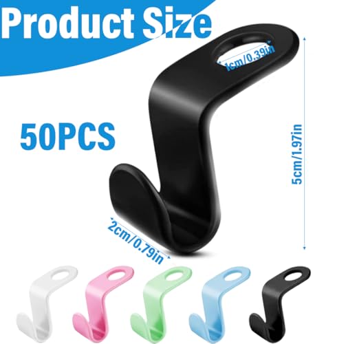 LONZIKP 50 Stück Platzsparende Kleiderbügel Haken Anschluss Verbinder Kleiderschrank Organizer Krawattenhalter Verbindungshaken (Mehrfarbig)