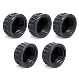 5 Stück PVC-U Gewindekappe 1 1/4" Innengewinde mit Gummidichtung, Korrosionsbeständig, Für Pool, Bewässerung, Teich & Industrie (5 Stück 1 1/4" IG)
