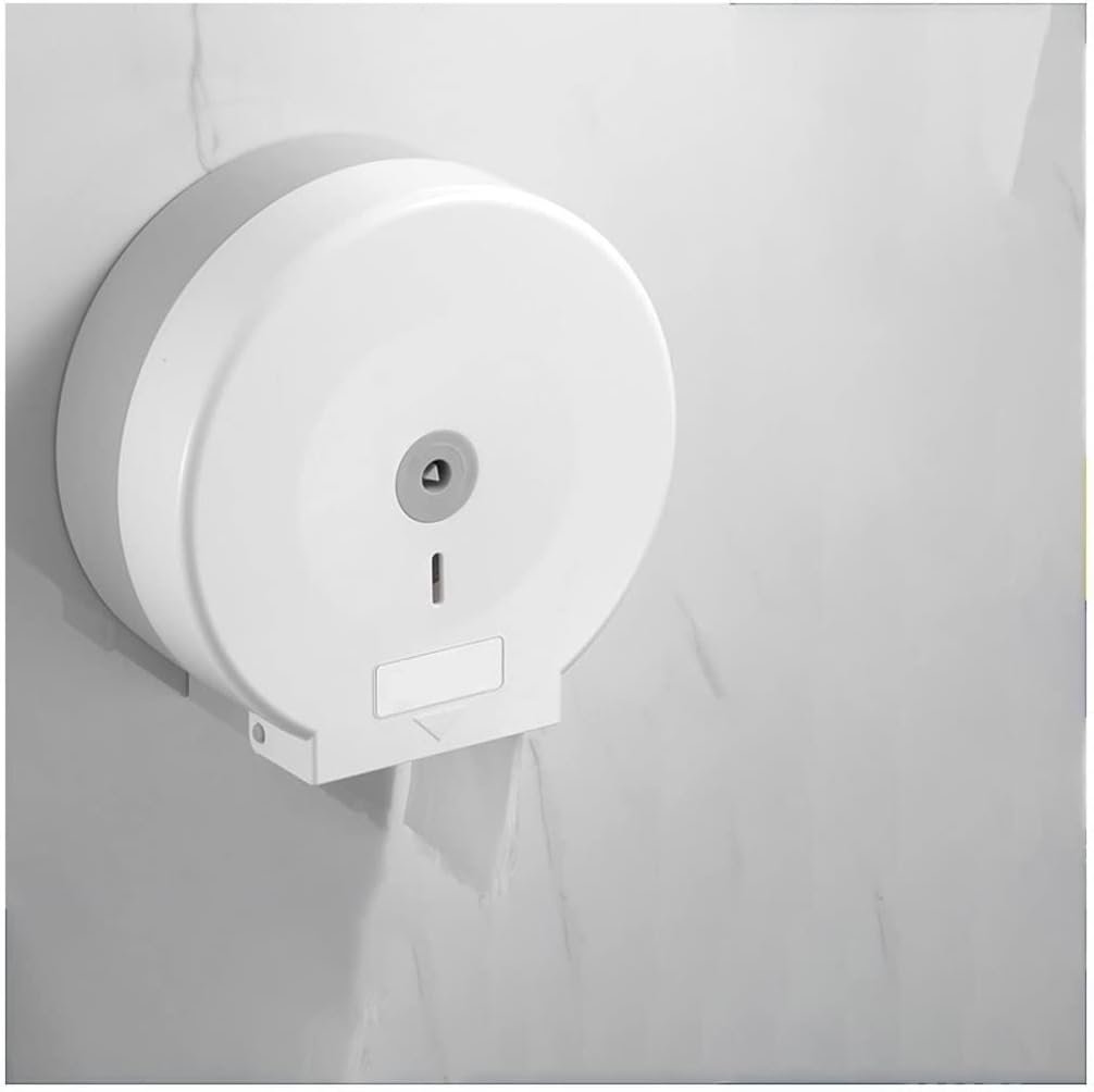 Napkin Holder Hotel Toilet Roll Paper Box Wall-Mounted Large Tissue Box Toilet Roll Paper Tube Punch-Free Tissue Box Black White Napkin Dispenser(Color:B)