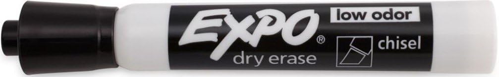 Expo 80001 Low Odor Chisel Black 36 Set (Pack of 3); Bold colors are easy to see from a distance and easy to erase from whiteboards, glass and most non-porous surfaces