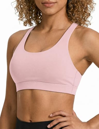 Image of Buauty Mid Impact Sports Bras for Women with Removable Padded, Medium Support Racerback Bra Strappy Yoga Bras for Fitness