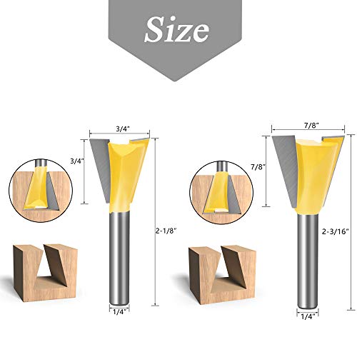 Mesee 6-Piece Dovetail Router Bit Set