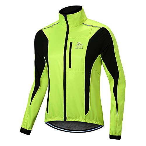 OUTON Men's Cycling Jacket Windproof Breathable Lightweight Reflective Warm Thermal Water-Resistant MTB Mountain