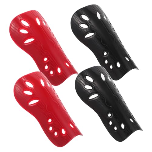 SUPVOX 4pcs Kids Youth Adults Soccer Shin Guards Shin Pads Perforated Design Removable Liner Protective Gear for Boys Girls