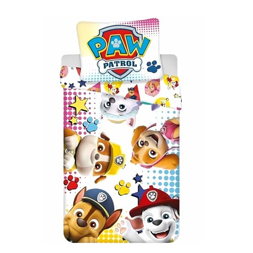 arlis Parure de Couette Paw Patrol - 1 Housse de Couette Paw Patrol 140x200 + 1 taie 63x63cm (Parure de lit Paw Patrol - M) (Parure De Lit Paw Patrol, 140 x 200 cm,63 x...