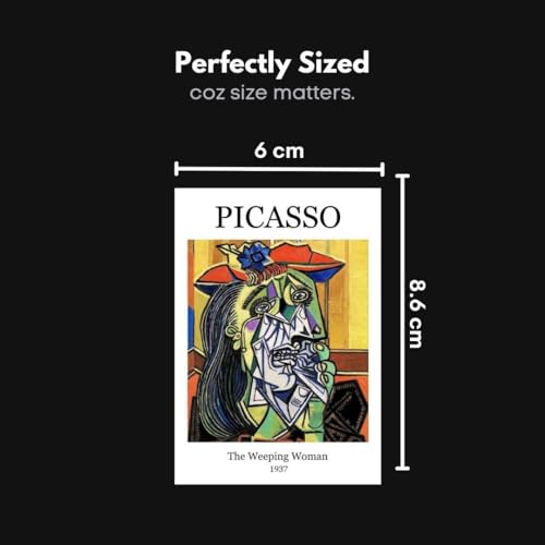 Image of Pablo Picasso Poster | Pablo Picasso Paintings Polaroids | Aesthetic 15 Mini Posters (8.6 x 6 cm) | Posters of Picasso's The Old Guitarist, The Weeping Woman, Girl Before Mirror and more | Picasso Poster
