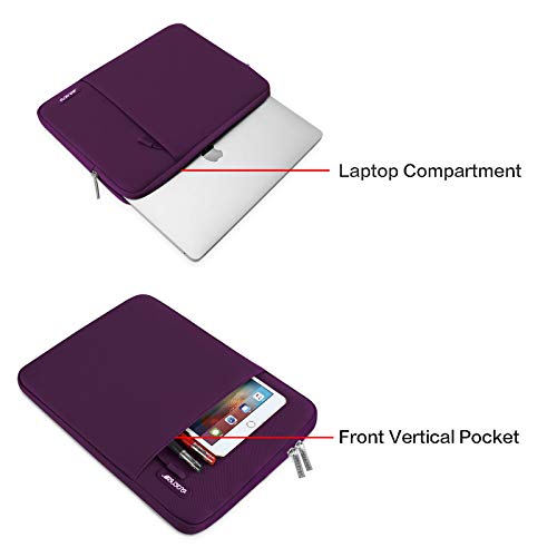 Image of MOSISO Laptop Case 14 inch, 14 inch Laptop Sleeve Compatible with HP Lenovo Dell ASUS Acer, HP Stream, Dell Latitude, Lenovo IdeaPad, Polyester Vertical Computer Sleeve Bag with Pocket, Magenta Purple