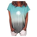 Túnica de ajuste holgado diario/camisetas gráficas de manga larga/camisetas sin mangas para mujer/camisetas de verano para mujer/moda 2021/cuello en V/manga corta/ligera delgada/ajuste holgado casual/perfecto para primavera, verano, otoño, invierno.