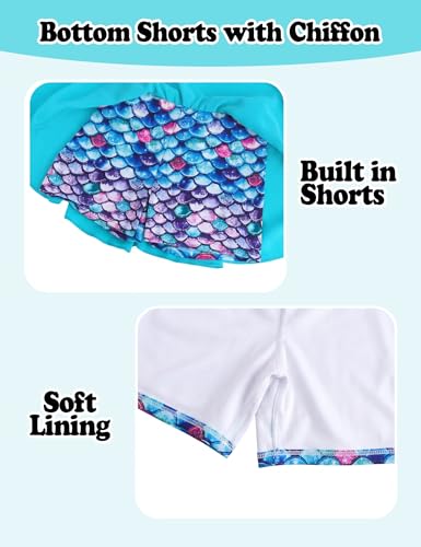 Image of Girls Swimsuit One Piece Bathing Suit Sleeveless Swimwear Matching Skirts for Toddler Kids Swim Surfing