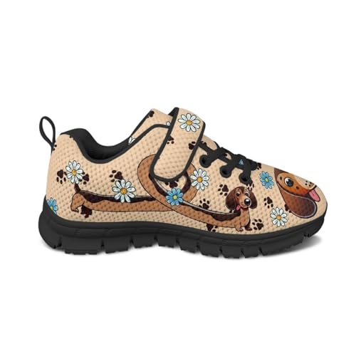 Kids Cartoon Sneakers Lightweight Mesh Sports Cross-Trainer Shoes Breathable Strap Athletic Running Tennis Shoes US 11-152