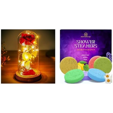 Norcalway Beauty and The Beast Rose Decor in a Glass and Shower Steamers Aromatherapy Gifts for Women Cover