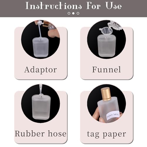 2pcs 50ml Frosted Glass Spray Bottle for Perfume,Refillable Travel Perfume Atomizer Bottles,Portable Cologne Bottles Empty,Cosmetics Essential Oils Dispenser.(50ml)4