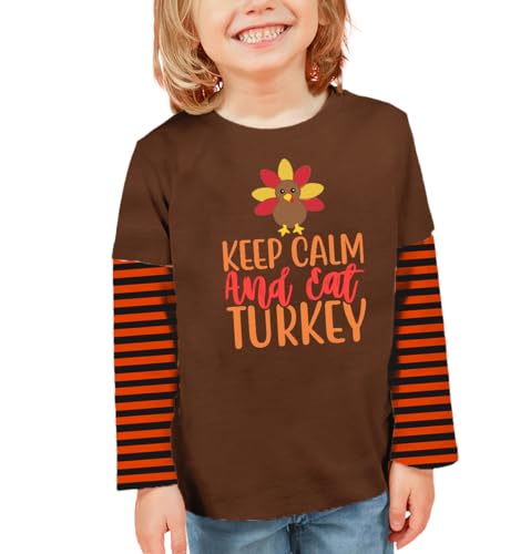 Image of Remimi Unisex Kids Christmas Long Sleeve Shirt Xmas Print Stripe Shirts 2-12 Years