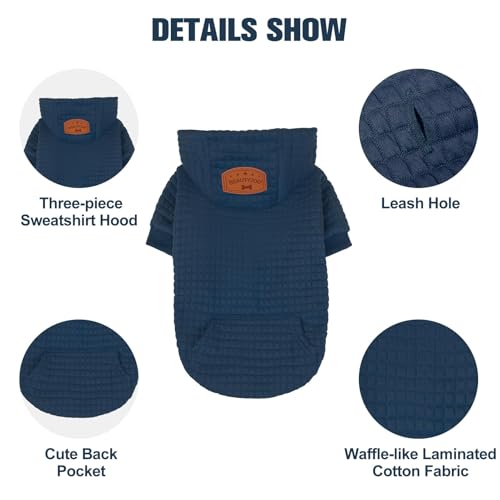 Image of BEAUTYZOO Dog Hoodies Sweater for Large Dogs,Waffle‑Like Laminated Pet Coat