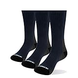 YUEDGE 3 Pares de Algodón Cushion Crew Calcetines Senderismo Caminar Deportes Atléticos Calcetines para Hombres (L)