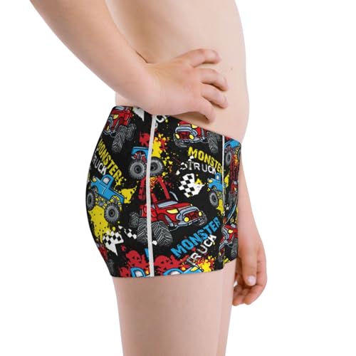 Boys' Cotton Boxer Brief Soft Underwear-Monster Car2