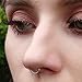 925 Sterling Silver Fake Clip on Nose Ring, 20g Tiny Faux Non Piercing Huggie Hoop