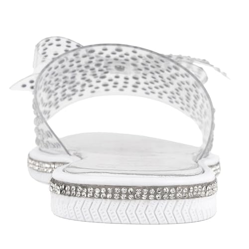 Image of Juicy Couture Women's Slide Sandals - Glitter Bling Open Toe Sparkle Flats - Dressy Summer Casual Footwear