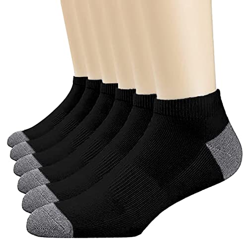 3 pares de calcetines cortos para hombre de algodón transpirable y cómodos calcetines cortos para hombre negro, Negro , Talla única