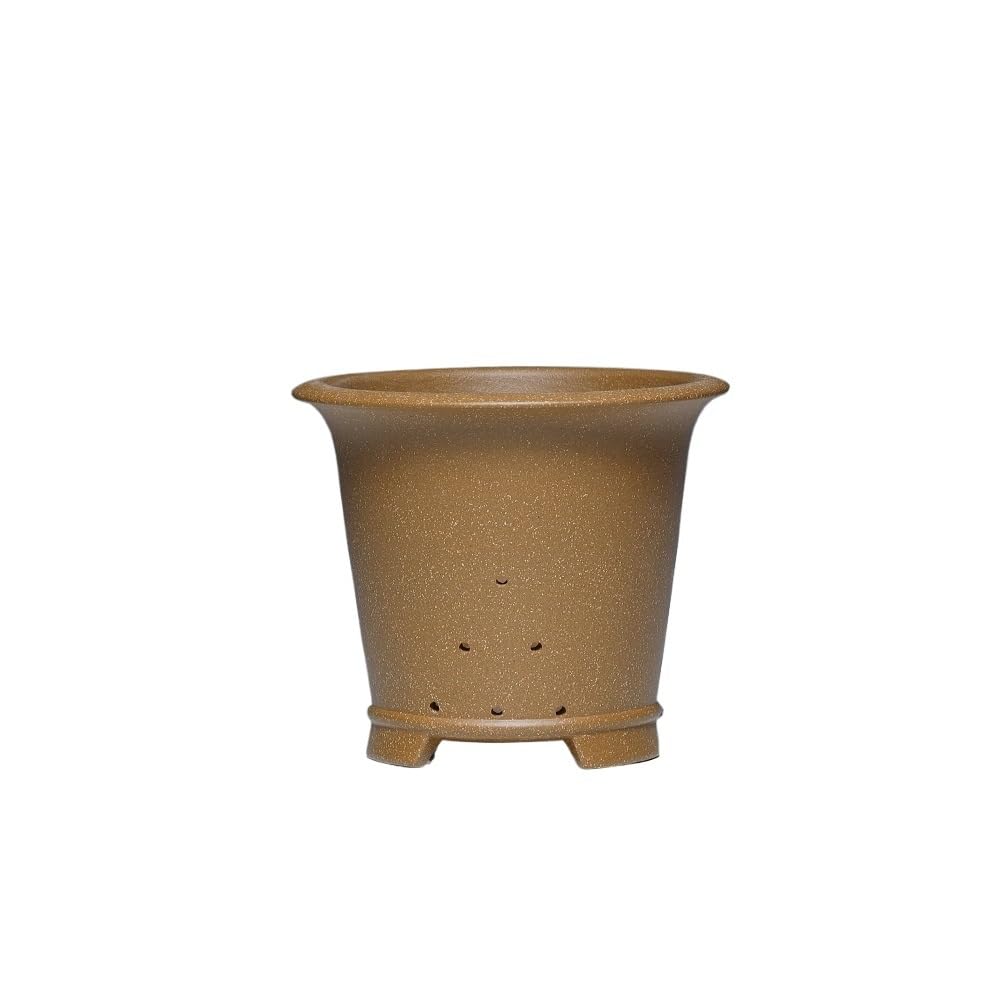 Gelasige A Flower Pots Purple Clay Planter Ceramic Planter Breathable Indoor Round Plant Pot Outdoor Flower Pots