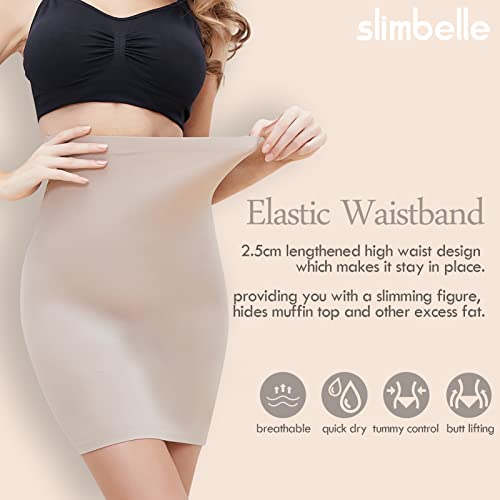 SLIMBELLE Half Slips Shaper Cool Comfort Seamless Slip Shapewear Under Dress Tight Skirt Undergarments2