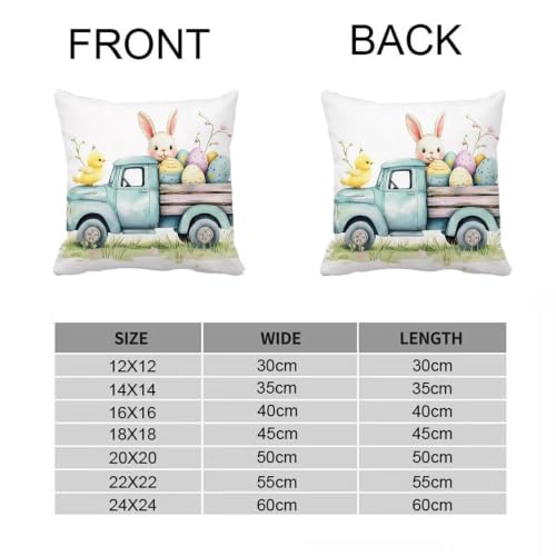 Housses de coussin extérieur imperméable 40x40 en lin imprimé Pâques