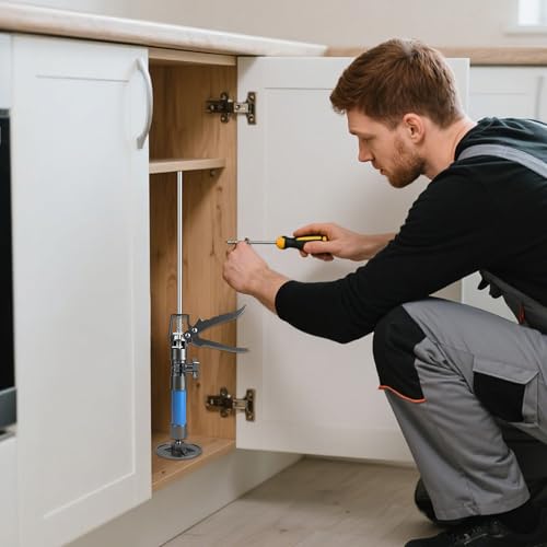 GWAEPU 2 Stück Teleskop Zargenspanner: Montagestütze Teleskopstütze 30–59cm Höhenverstellbare Einhandstütze 360 Grad Türspanner Tragfähigkeit 40kg zur Unterstützung von Türzargen Schränken