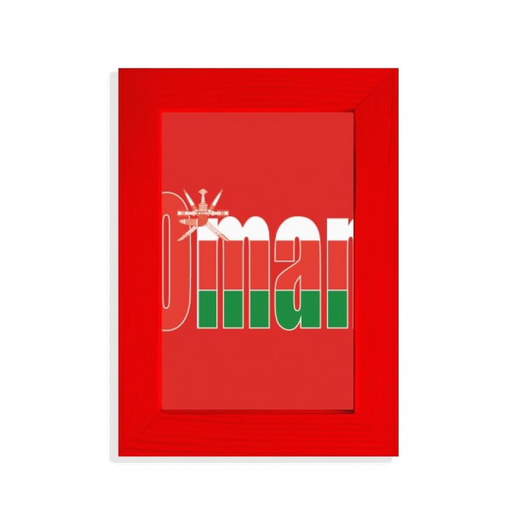 Cadre photo drapeau Oman rouge style art déco idée cadeau idéal pour passionné