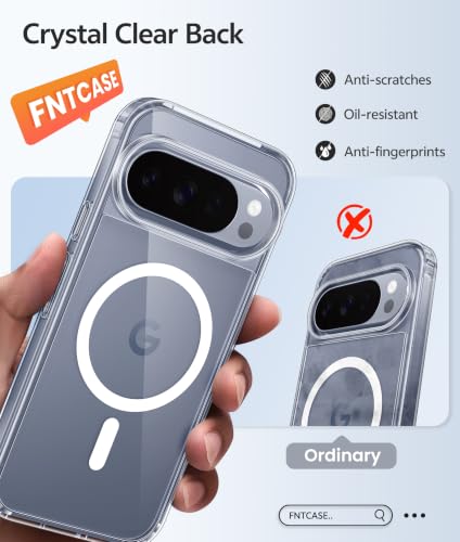 Image of FNTCASE for Google Pixel 10 Pro XL / 9 Pro XL Case, Compatible with Magsafe | Screen Protector, Anti Yellowing, 14FT Military Grade Drop Protection, Shockproof Protective Phone Cover, Transparent Clear