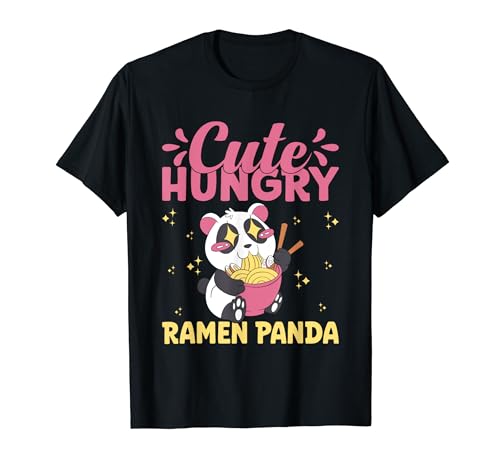 Kawaii Cute Anime Panda Otaku Japanese Ramen Noodles Girl T-Shirt