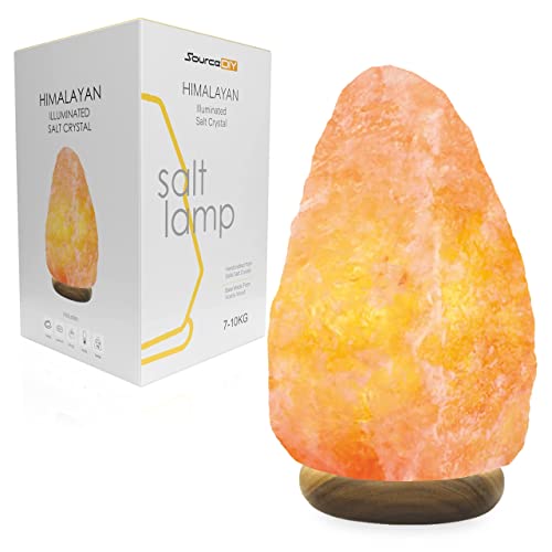 SourceDIY Salt Lamp 7-10 Kg Himalayan Natural Pink Crystal Rock Night Light Bedside Table Lamp for Indoor Bedroom Decor - Comes with Button Control Light Fitting