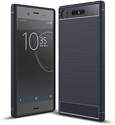 Case Compatible with Sony Xperia XZ1 Case, Carbon Fiber Shock Absorption Slim case Compatible with Sony Xperia XZ1 (2017) (Blue)