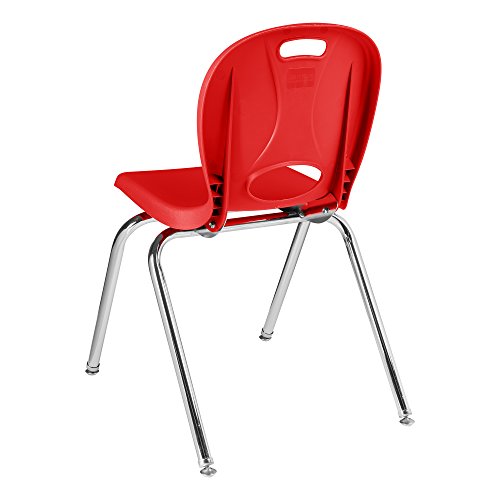 Image of Learniture LNT-118-CSW-RD Learniture Structure Series Stackable School Chairs for Classroom, 18 inch Seat Height, Red, Pack of 4