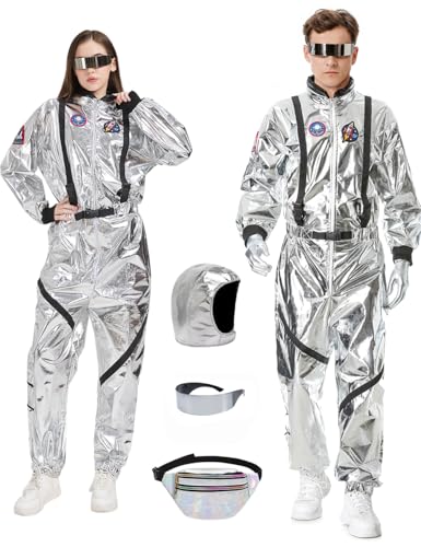 Dzorim Deguisement Astronaute Space Costume Astronaute Adulte Déguisement Astronaute Deguisement Cosmonaute Espace Cosplay pour Femme Hommes