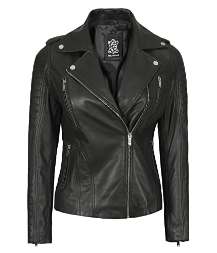 Decrum Detachable Hooded Leather Jacket Women - Real Lambskin Leather Jackets for Women with Hood3
