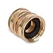 Gilmour Pro Brass Double Female Hose Connector, Swivel Hose Connector Thread Size 3/4