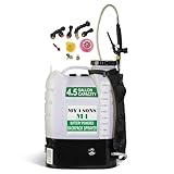 Backpack Sprayer - MY4SONS M4 4-Gallon Battery Powered - Cordless Electric Pump...