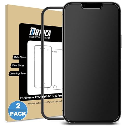Matte 9H gehard glas screenprotector iPhone 17e/16e/14/13 Pro/13 6,1″ met Dynamic Island en cameralensbescherming