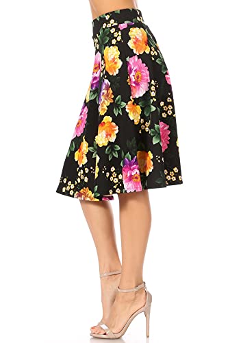 Women's Lightweight Stretch High Waist Casual Solid Midi Pencil Skirt2
