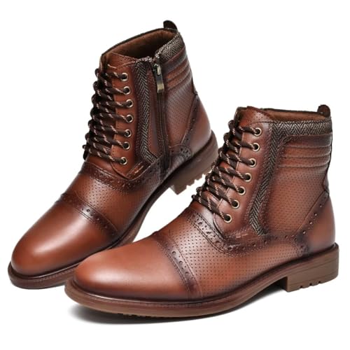 Image of Arkbird Mens Chelsea Boots, Stylish and Comfort Leather Chukka Ankle Boots with Zipper
