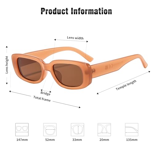 Image of Trendy Rectangle Sunglasses Polarized Women Men Chunky Thick TR90 Frame Shade UV400 TAC Lens Lightweight