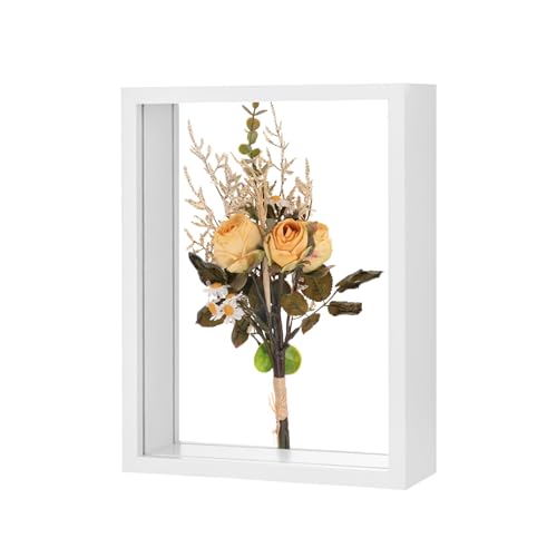 M METERXITY Dried Flower Frame 6x8in Double Acrylic for DIY White