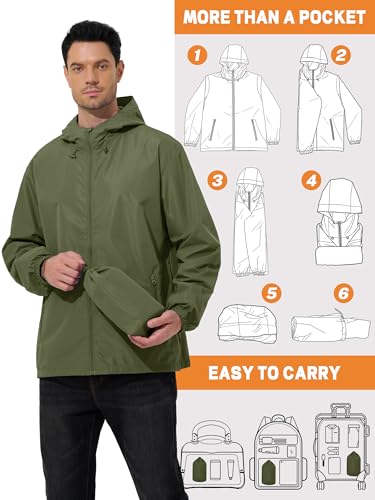 Image of UIQUR Mens Raincoat Waterproof Rain Jacket